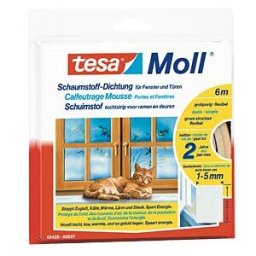 TESA 55604 WS - Foam seal, 6 m, wide, white