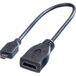 ROLINE 11045584 - HDMI-A Buchse > HDMI Micro-D Stecker, mit Ethernet, 0,15 m