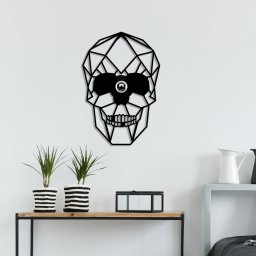 Opviq Wall lamp W-050, black skull design, laser cut