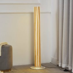 Lucande Silja LED floor lamp, 101 cm, wood, resin, 3000K