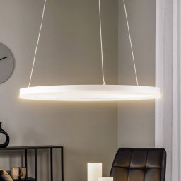 Arcchio LED pendant light Albiona, white, 1 ring, Ø 60 cm