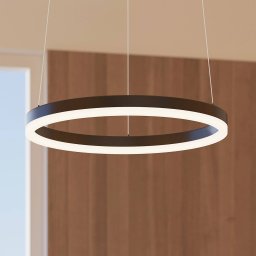 Arcchio LED pendant light Albiona, black, 1 ring, Ø 40 cm