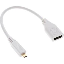RPI M-HDMI HDMI5 - Raspberry Pi - Cable, micro-HDMI (m) to HDMI (f), 23cm, white