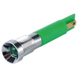 APEM APM Q8R1C G12E - Indicator LED, 12 V DC, 8 mm, FASTON, green/BrC