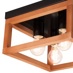 Envostar Phelan ceiling light 4-bulb wood/black