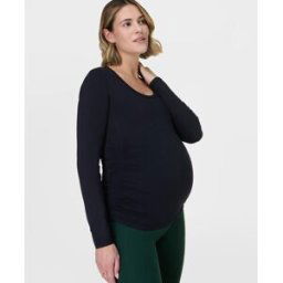 Sweaty Betty All Day Maternity Long Sleeve Top Black womens