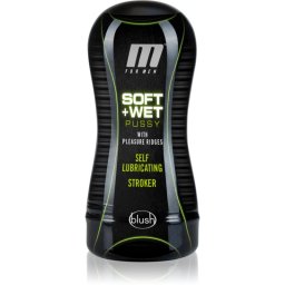 Blush M M Soft and Wet Pussy flesh Male Masturbator Green 17,8 cm