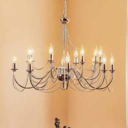Domiluce Retro chandelier, 16 lights, chrome