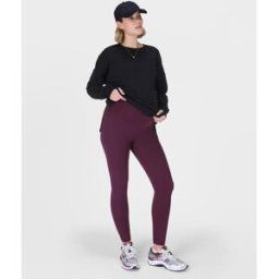 Sweaty Betty All Day Maternity Leggings Midnight Cherry Purple womens