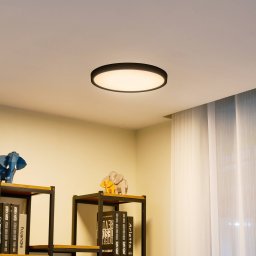 Lindby LED ceiling light Pravin, Ø 40 cm, CCT, black