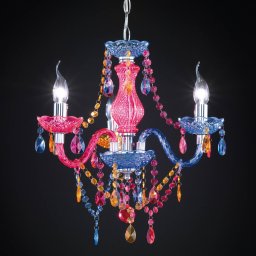 Reality Leuchten Multi-col. Perdita chandelier with acrylic deco