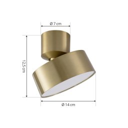 Lindby Nivoria LED spotlight, Ø 14 cm, gold-coloured, can be swivelled