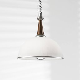 Lamkur Lighting Ilsa pendant light, white/silver, Ø 30 cm, height adjustable