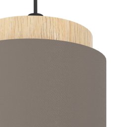 EGLO Albariza textile hanging light, cappuccino-coloured, fabric, 3-bulb.