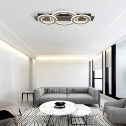 Globo Jayden LED ceiling lamp, length 73 cm, anthracite/grey, metal