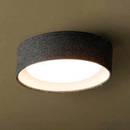 Beacon Lighting Beacon ceiling light Uno, dark grey, textile, Ø 25 cm, GX53