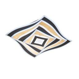 FISCHER & HONSEL Hero LED ceiling lamp, black/gold leaf, 50 x 50 cm, CCT RGB