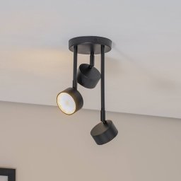 SIGMA Nemo ceiling spotlight, 34 cm, 3-bulb, black, movable, GX53