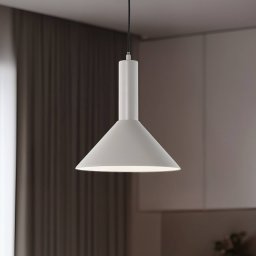 SIGMA Vitrum cone pendant light, taupe, metal, Ø 26 cm, E27