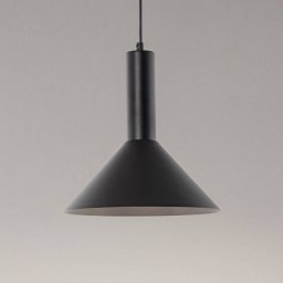 SIGMA Vitrum cone pendant light, black, metal, Ø 26 cm, E27