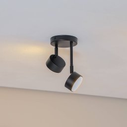 SIGMA Nemo ceiling spotlight, 21 cm, 2-bulb, black, movable, GX53