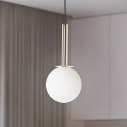 SIGMA Daisy pendant light, 1-bulb, gold/white/black, glass