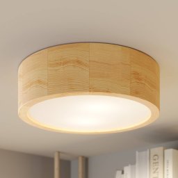 TEMAR LIGHTING Cleo ceiling light, Ø 27.5cm, 2-bulb, pine wood, E27