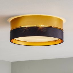 TK Lighting Hilton ceiling light, black/gold, Ø 45 cm