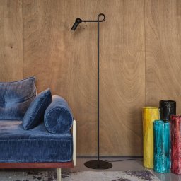 kdln LED floor lamp Bird, black, 126 cm, metal, dimmable