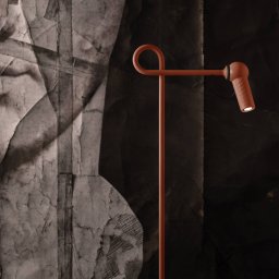 kdln LED floor lamp Bird, red, 126 cm, metal, dimmable