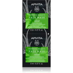 Apivita Express Beauty Moisturizing Face mask Aloe Refreshing Moisturising Mask for the face 2x8 ml