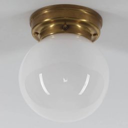 Berliner Messinglampen D99-115 op B ceiling light, opal glass lampshade