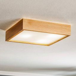 TEMAR LIGHTING Quatro DR ceiling light with wooden frame, 38.5 cm