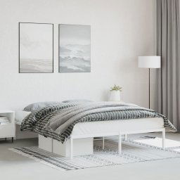 vidaXL Metal Bed Frame without Mattress White 160x200cm