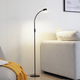 Lindby Maori LED floor lamp, 140 cm, black, CCT, dimmable