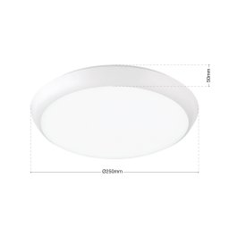 ORION Maggy LED ceiling light, Ø 25 cm, white, CCT, IP65, Dekoringe