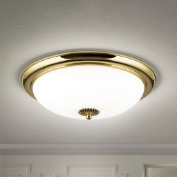 ORION Empire ceiling light, Ø 48 cm, gold, frosted opal glass