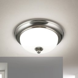 ORION Empire ceiling light, Ø 26.5 cm, matt nickel, matt opal glass