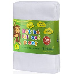 T-TOMI TETRA White cloth nappies High Quality 70x70 cm 5 pc