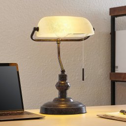 Lindby Profina desk lamp, 39 cm, rust brown, steel