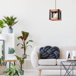 Envostar Lee pendant light wood/black 1-bulb