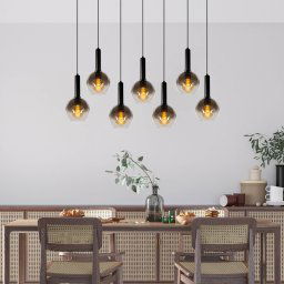 Lucide Marius pendant light, black, 7-bulb