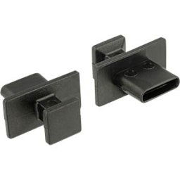 DELOCK 64015 - Dust cover, USB-C socket with large handle, 10 pieces, black