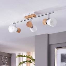 Lindby Vivica - 3-bulb ceiling lamp with wooden elements