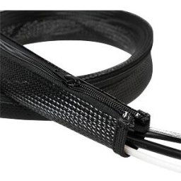 LOGILINK KAB0046 - Plastic cable Sleve, black, AD 30 mm, 1m