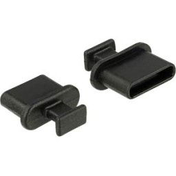 DELOCK 64013 - Dust cover, USB-C socket with handle, 10 pieces, black
