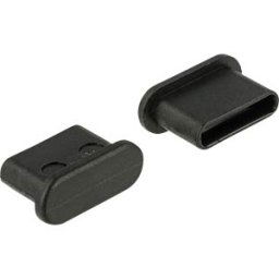 DELOCK 64014 - Dust cover, USB-C socket without handle, 10 pieces, black