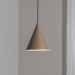 ALDEX Pendant light, beige, metal, Ø 24 cm, cone, E27