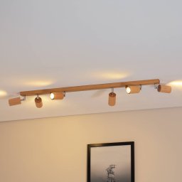 Envostar Peach Puff downlight wood cylinder 6-bulb