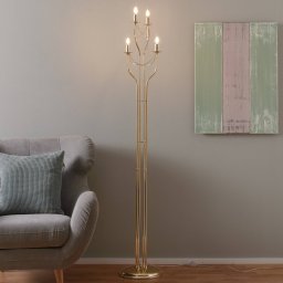 Euluna Four-bulb floor lamp Retro with a gold finish